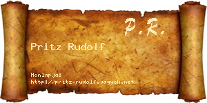 Pritz Rudolf névjegykártya